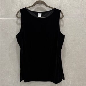 Chico’s Elegant Velvet Black Sleeveless Tank Top